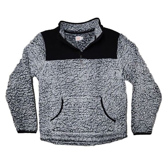 Girls XXL Husky‎ Fleece Sherpa Wonder Nation Pullover Gray & Black 1/4 Zip - Picture 1 of 11